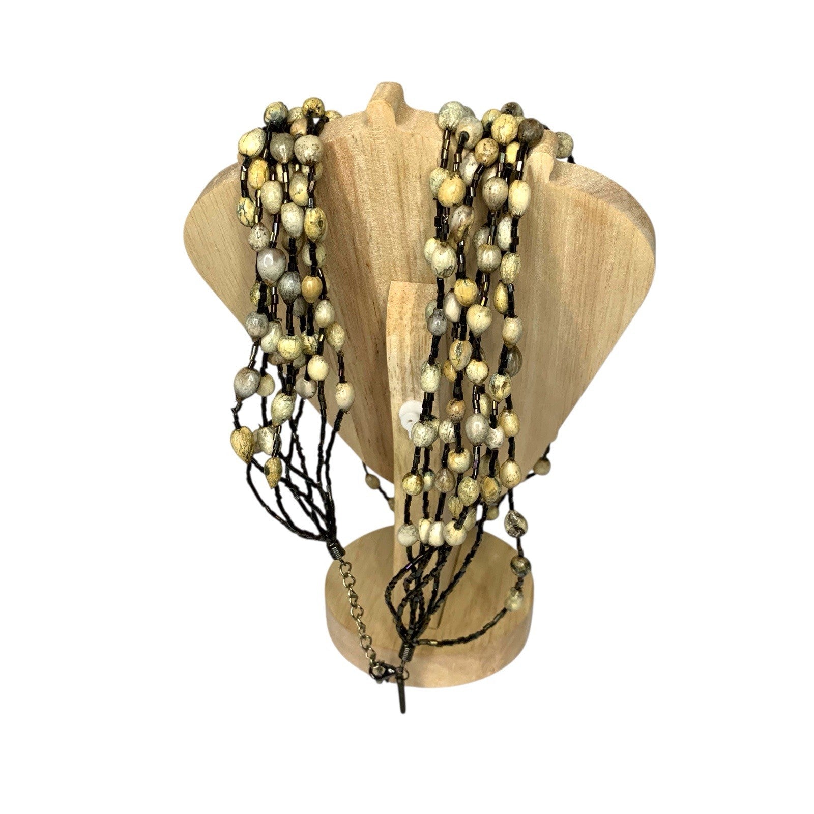 Vintage 8 Strand Seed Bead Necklace Tribal Boho Layered Statement Jewellery
