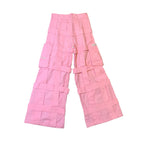 Criminal Damage Kids Cargo Pants Light Pink Lattice Style Y2K BNWT Waist 25"