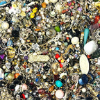 1kg Raw Jewellery Findings Job Lot Broken Beads Charms Clasps Craft Repair Parts