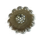 Vintage Mink Fur Brooches Lot Golden Cat Keyring Floral Pin Set Gift Retro