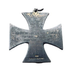 German Schutzenverein Prize Cross 835 Silver Green Enamel Rifles Hameln Medal - back view