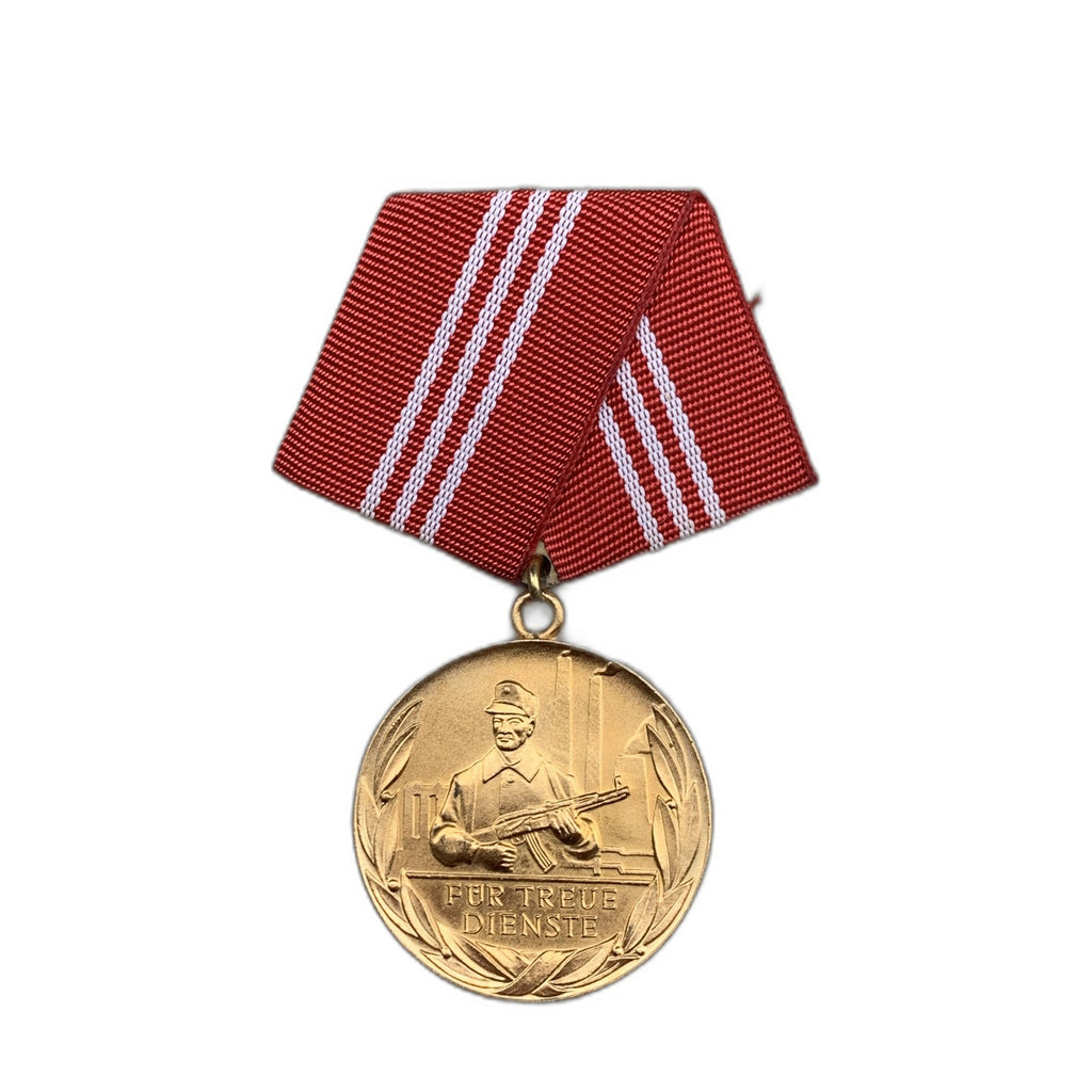 Vintage GDR NVA Faithful Service Medal Gold Class 15 Years East Germany DDR