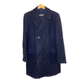 Vintage Kindler Navy Wool Overcoat Womens Size 16 Large Double Breasted England