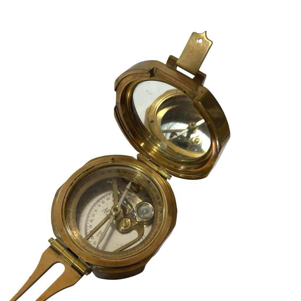 Vintage Stanley London 1941 Brass Prismatic Sighting Compass No 1340