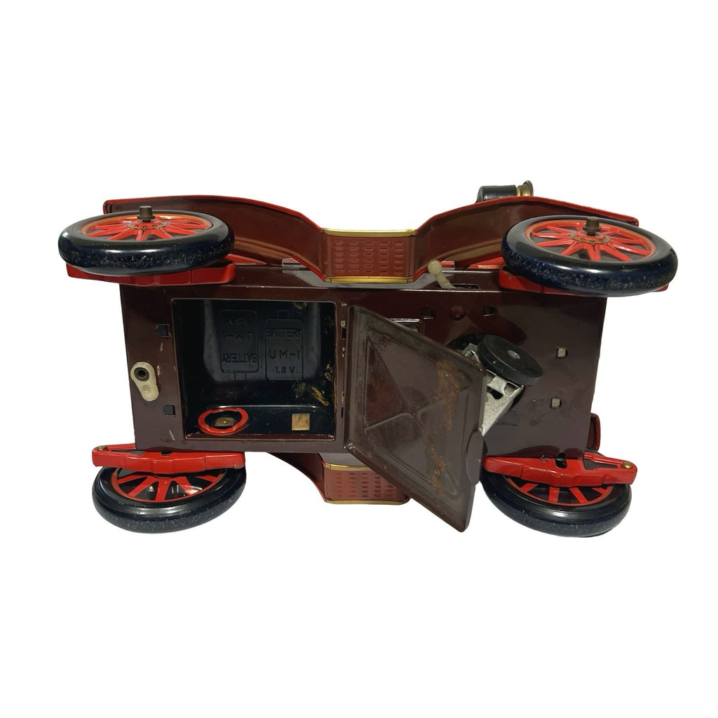 Century 1901 Old Timer Car Tin Toy Battery Operated Japan Driver Figure Vintage
