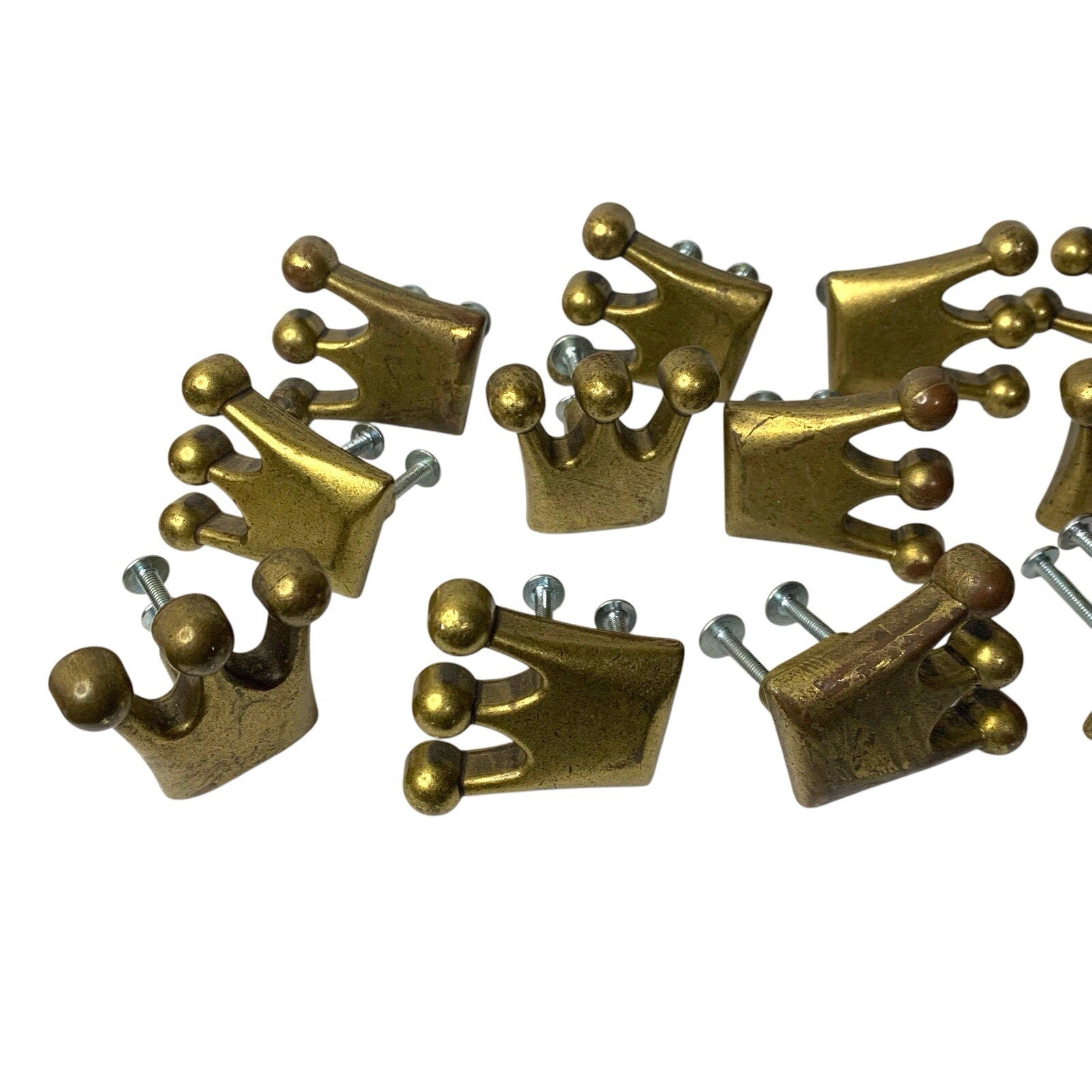 Set of 17 Crown Knobs Heavy Metal Ornate Drawer Handles Cupboard Cabinet Pulls