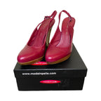 Moda In Pelle Caterpilla Hot Pink Slingback Heels UK 5 EU 39 Boxed Magenta
