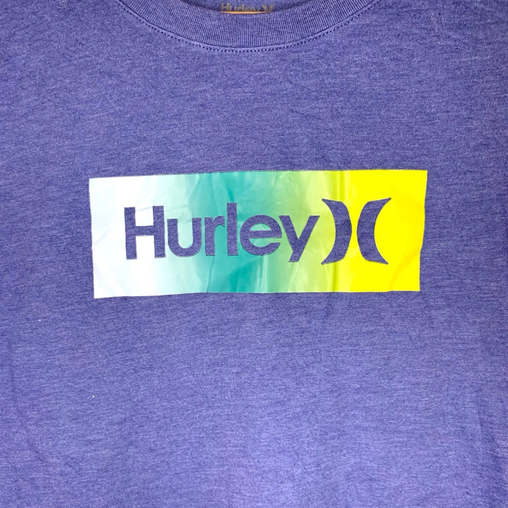 Hurley Boys Blue T-Shirt Kids L 12-13 Yrs One and Only Logo Skate Surf Tee