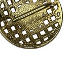 Vintage Balenciaga Paris Gold Tone Crystal Scarf Clip Slide Openwork Lattice