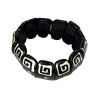 2x African Tribal Yak Bone Batik Stretch Bracelet Wood Bangle Boho Statement