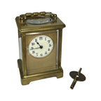 Vintage Brass Carriage Clock Platform Escapement Glass Sides Key Wind Up France