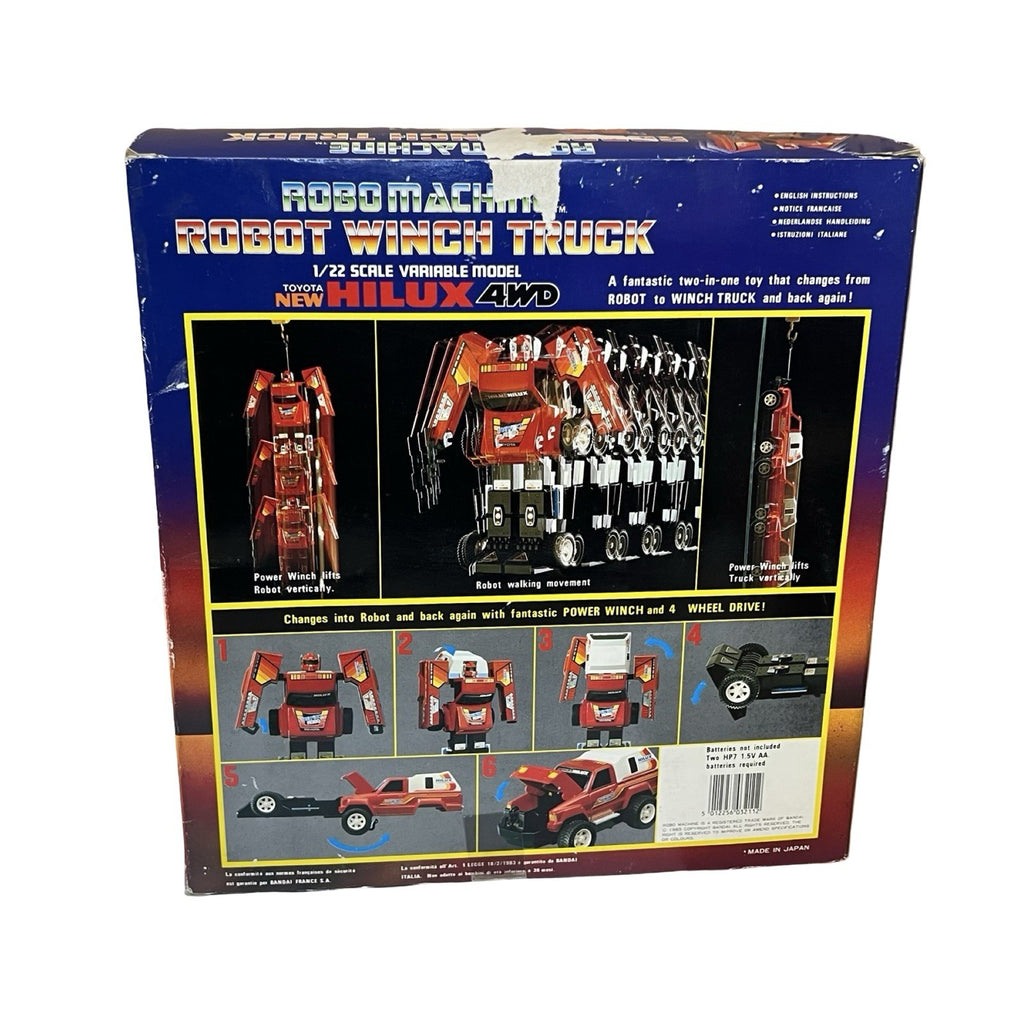 Vintage Bandai Robo Machine Robot Winch Truck 1/22 Hilux 4WD Boxed 1985 Japan