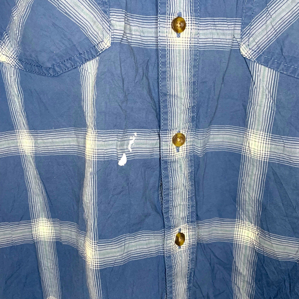 Carhartt Men’s Shirt XL Blue Plaid Button Up Relaxed Fit Workwear Long Sleeve
