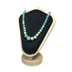 Vintage Marbled Green Glass Bead Necklace Chunky Graduated Statement Jewellery. Vintage pre-owned item, actual item photographed by The Voyage Bird.