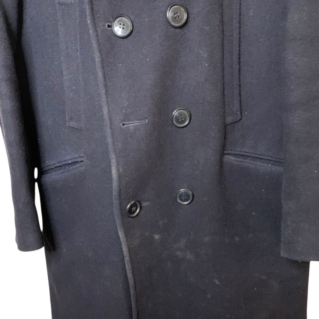 Vintage Kindler Navy Wool Overcoat Womens Size 16 Large Double Breasted England