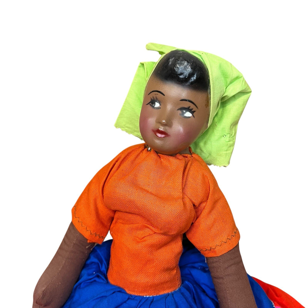 Latin American African Ethnic Doll - Porcelain Cloth Rag Doll with Dress Clothes
