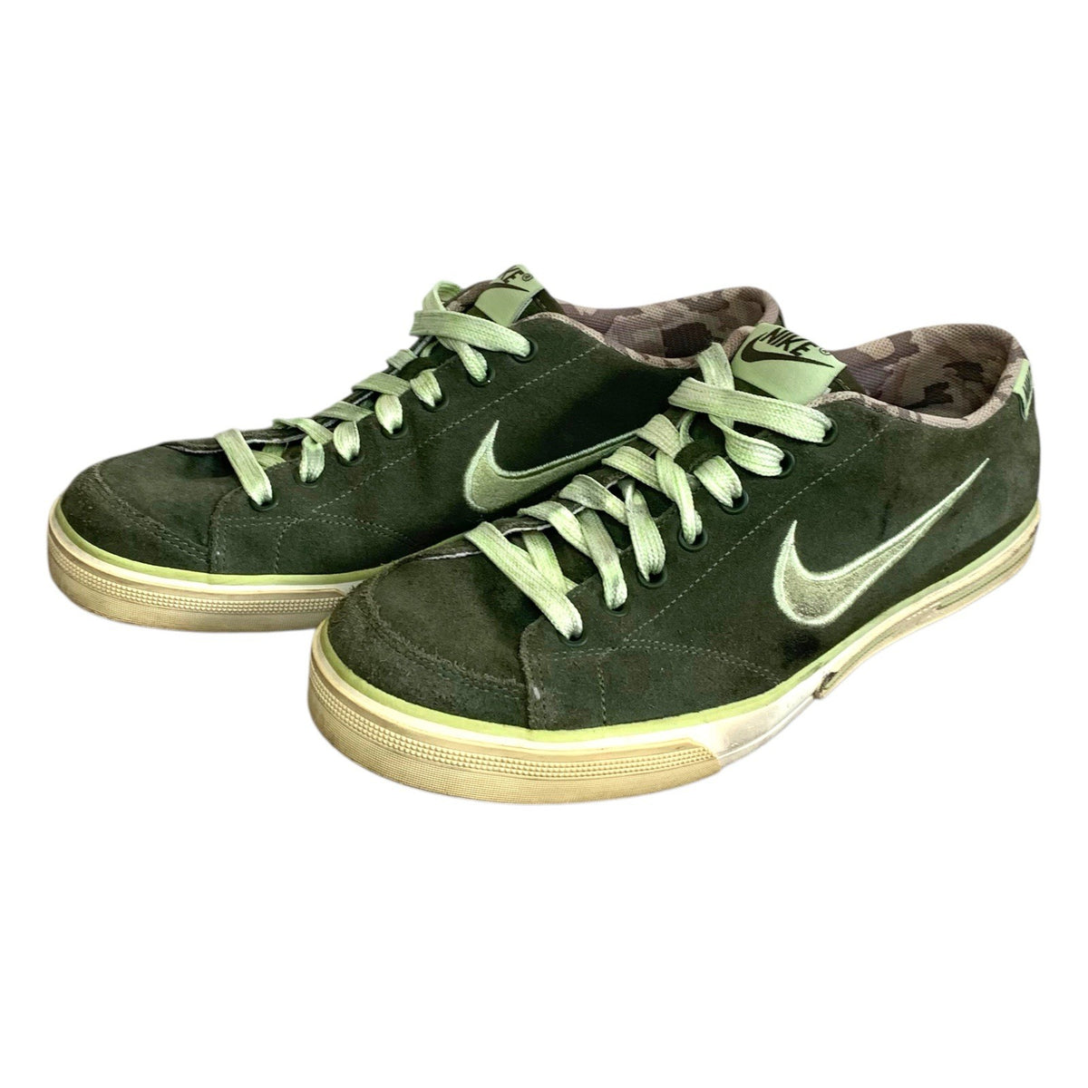 Nike Capri SI Suede Camo Trainers Womens UK 4.5 Khaki Lime Green Rare Shoes