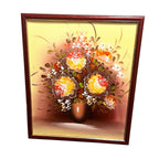 Vintage Floral Oil Painting Still Life Flowers Vase Framed Wall Art 66cm x 55cm