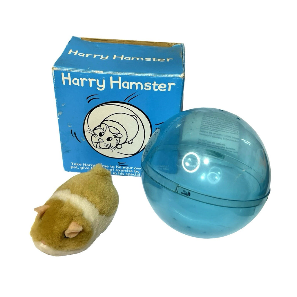 Vintage 1997 Harry Hamster Battery Toy Exercise Ball Boxed Boots Iwaya Corp
