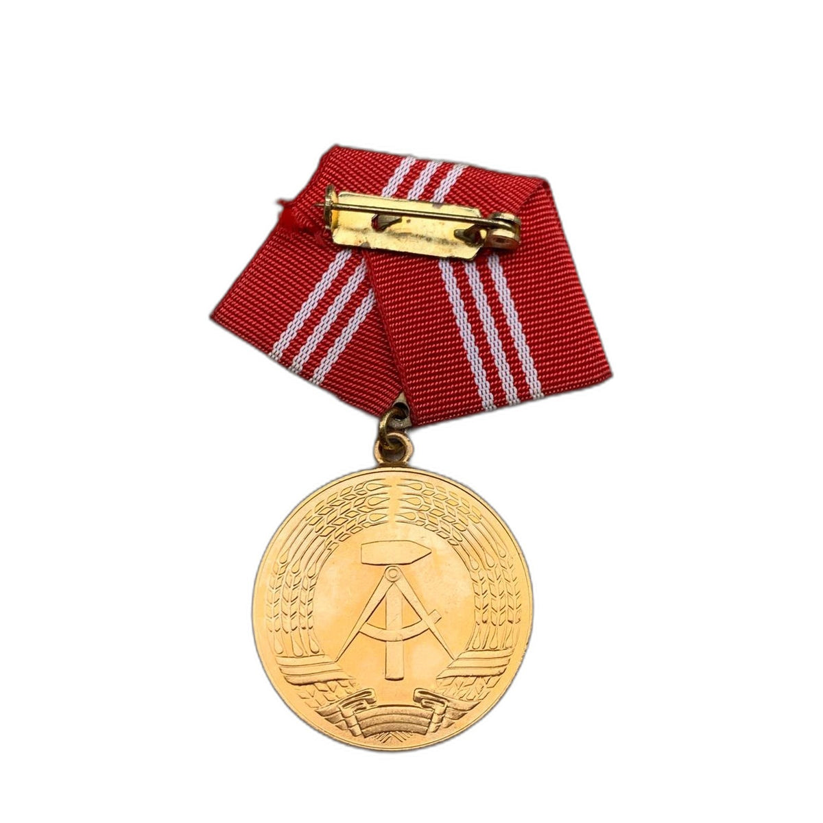 Vintage GDR NVA Faithful Service Medal Gold Class 15 Years East Germany DDR