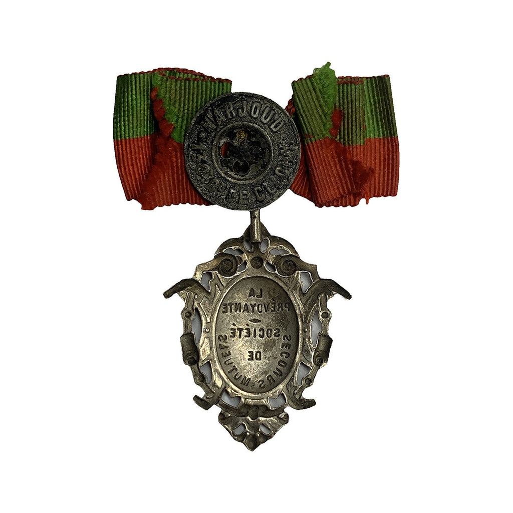 Vintage French La Prevoyante Mutual Aid Society Medal Badge Secours Mutuels