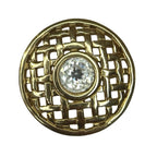 Vintage Balenciaga Paris Gold Tone Crystal Scarf Clip Slide Openwork Lattice
