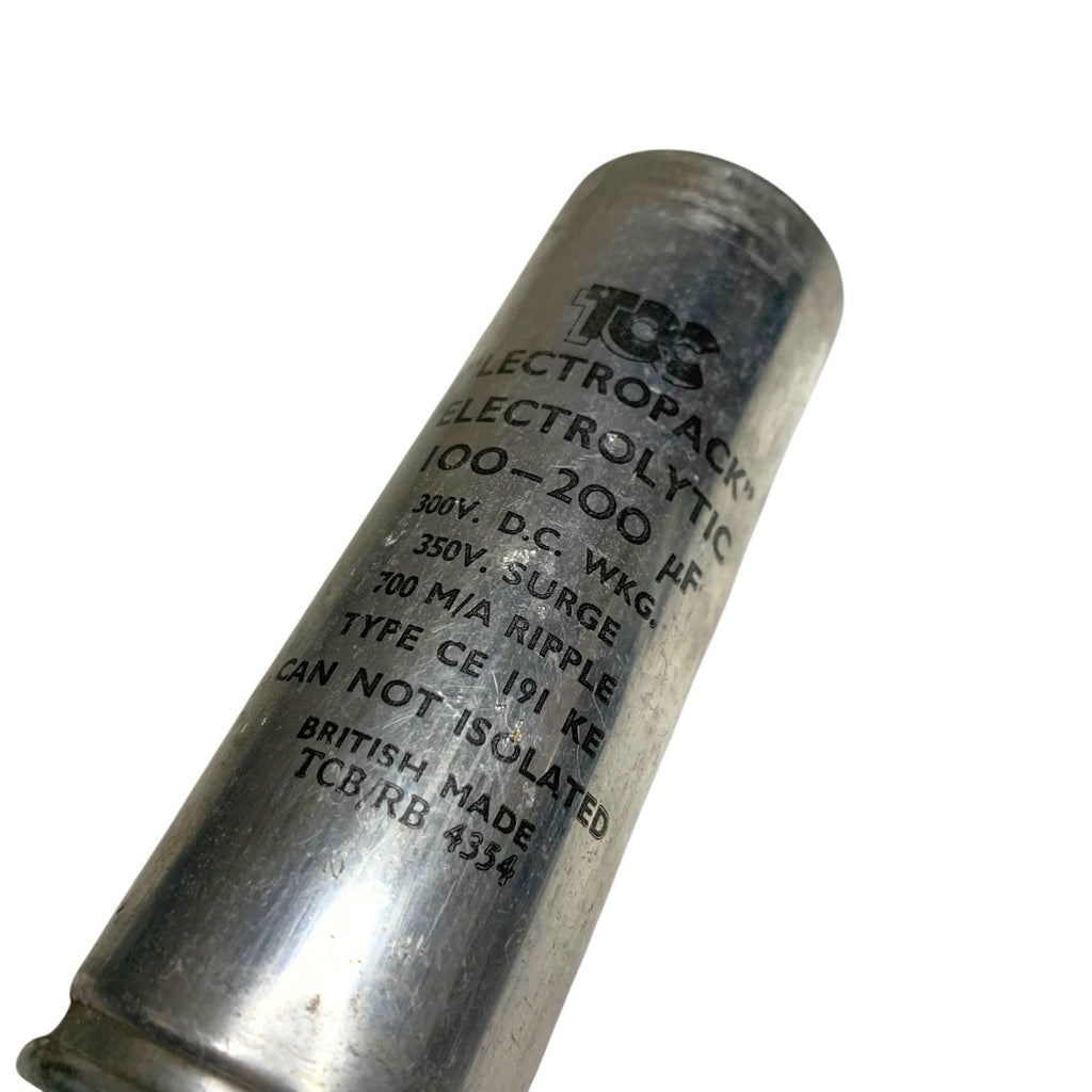 Vintage TCC Lectropack Electrolytic Capacitor Can Condenser CE191KE 100-200uF