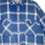 Carhartt Men’s Shirt XL Blue Plaid Button Up Relaxed Fit Workwear Long Sleeve