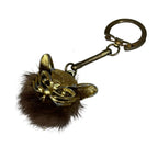 Vintage Mink Fur Brooches Lot Golden Cat Keyring Floral Pin Set Gift Retro