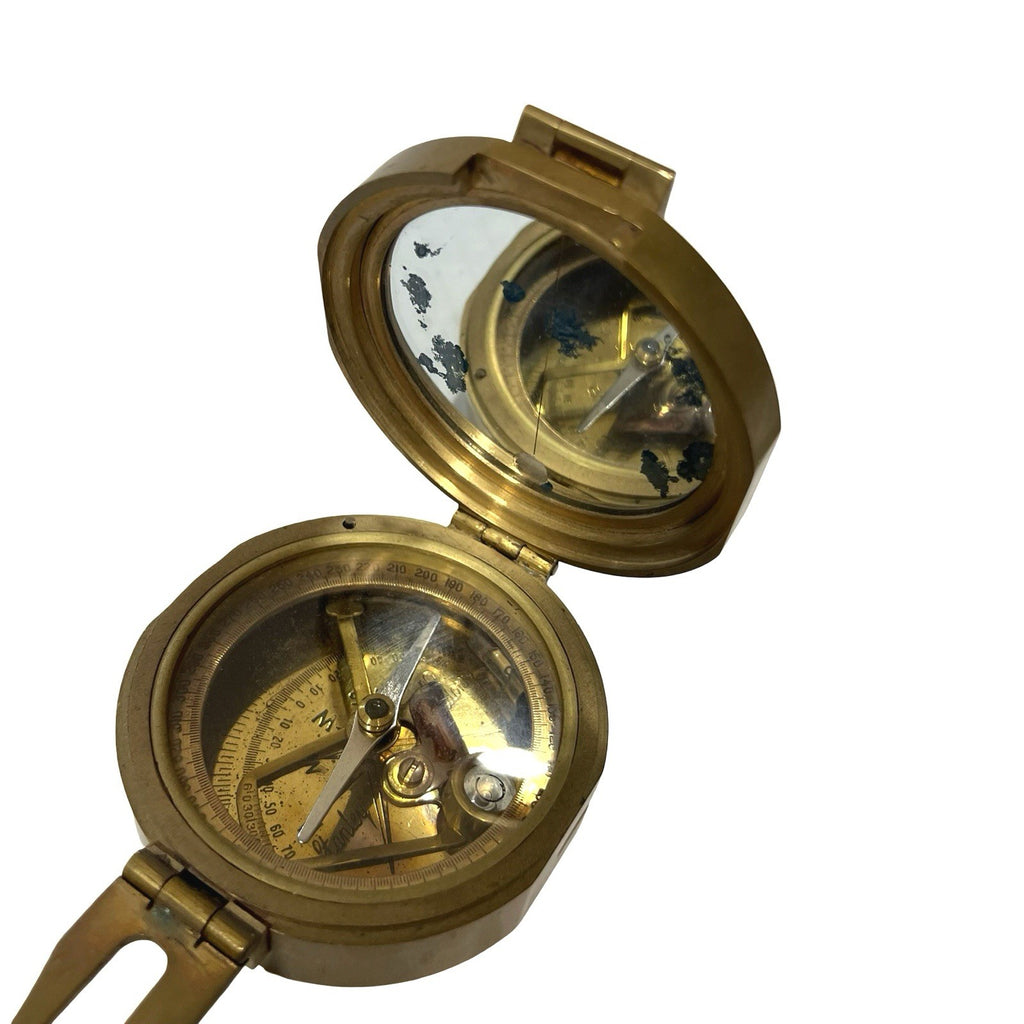 Stanley London Natural Sine Brass Pocket Transit Compass Brunton Style