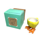 Egg Cup Holder Adorable Yellow Chick Chicken Tail Ornament - Brand New in Box