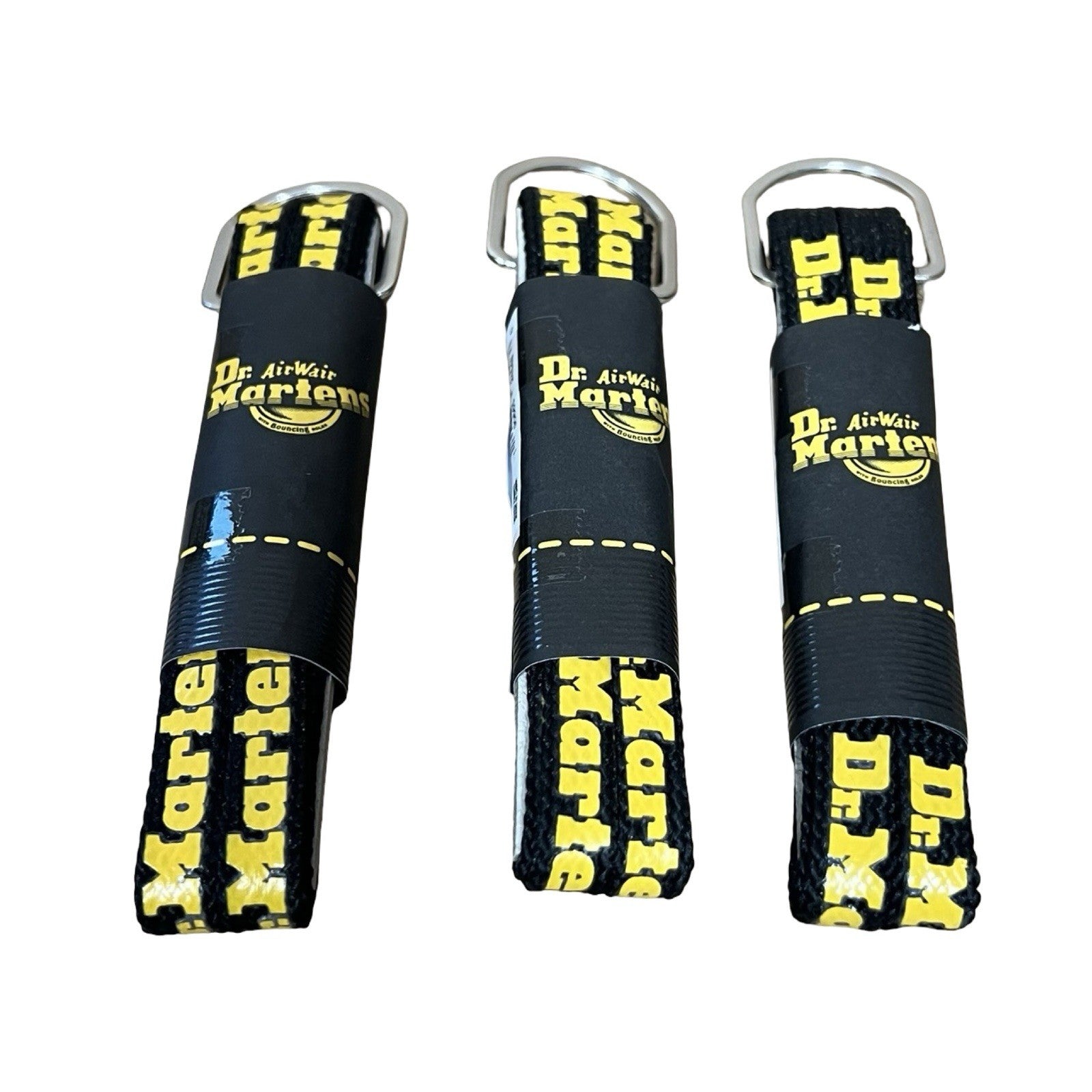 Dr Martens Laces 65cm Black Yellow Logo Shoe Boot Laces 3 Pairs New