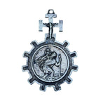 Vintage St Christopher Motorist Pendant Protect Us From Accident Religious
