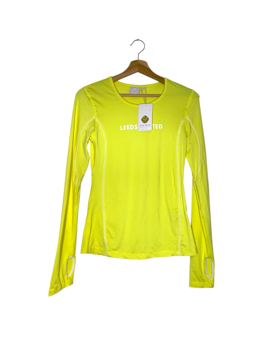 Leeds United Heritage White Label Yellow Gym Stretch Running Top BNWT Size 6