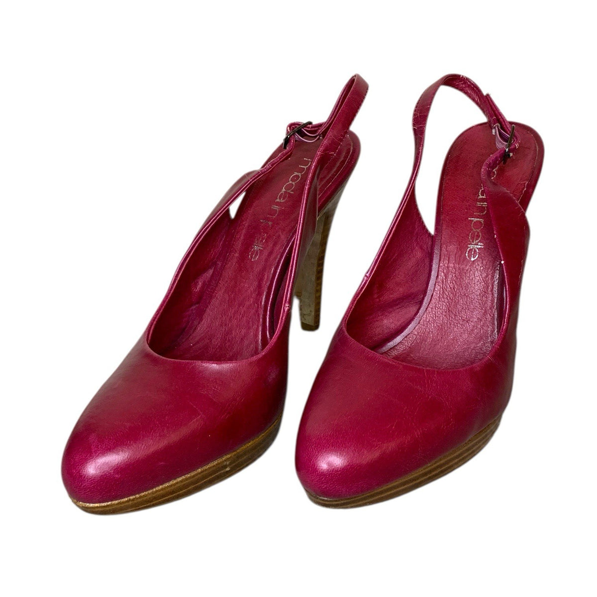 Moda In Pelle Caterpilla Hot Pink Slingback Heels UK 5 EU 39 Boxed Magenta
