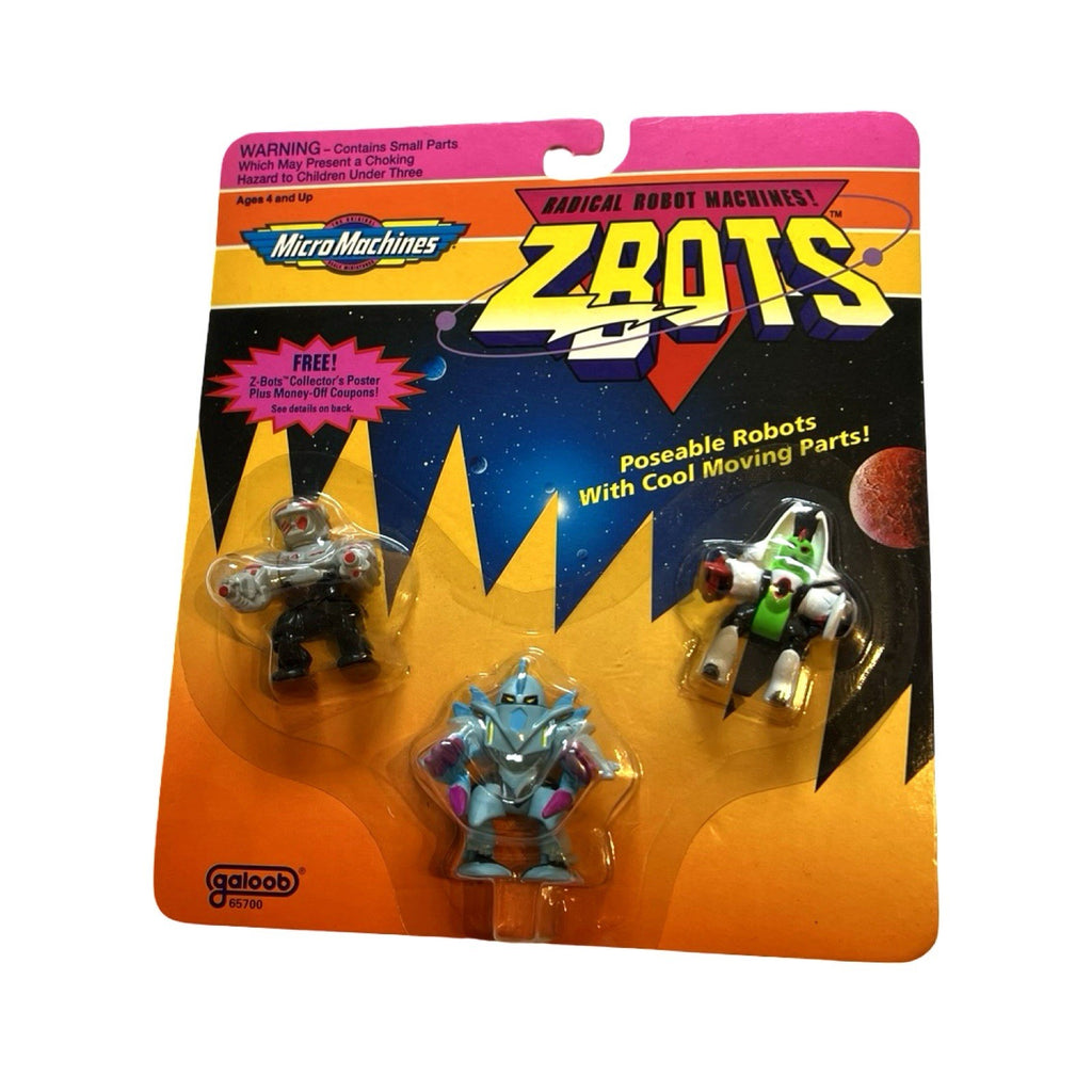 Vintage Micro Machines Z-Bots Sealed 3 Pack Galoob 65700 Robot Figures MOC
