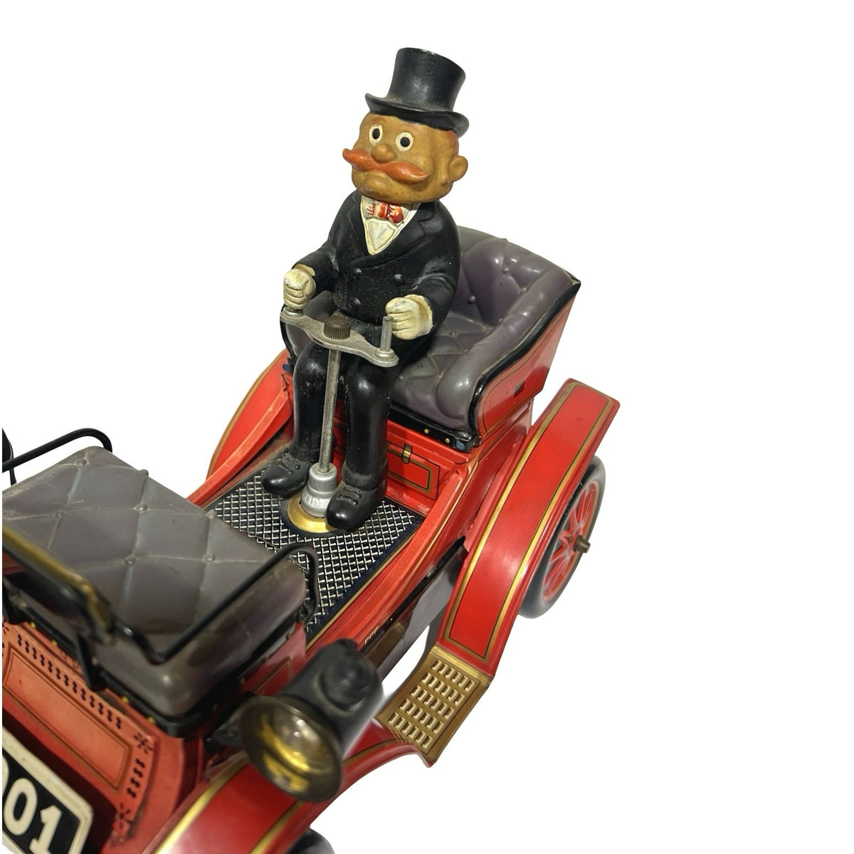 Century 1901 Old Timer Car Tin Toy Battery Operated Japan Driver Figure Vintage