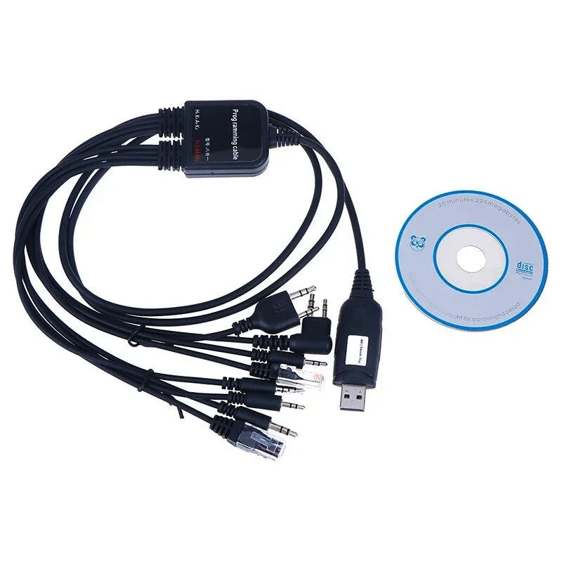 8in1 USB Programming Cable For Baofeng Motorola Kenwood HYT Walkie Talkie PC ...