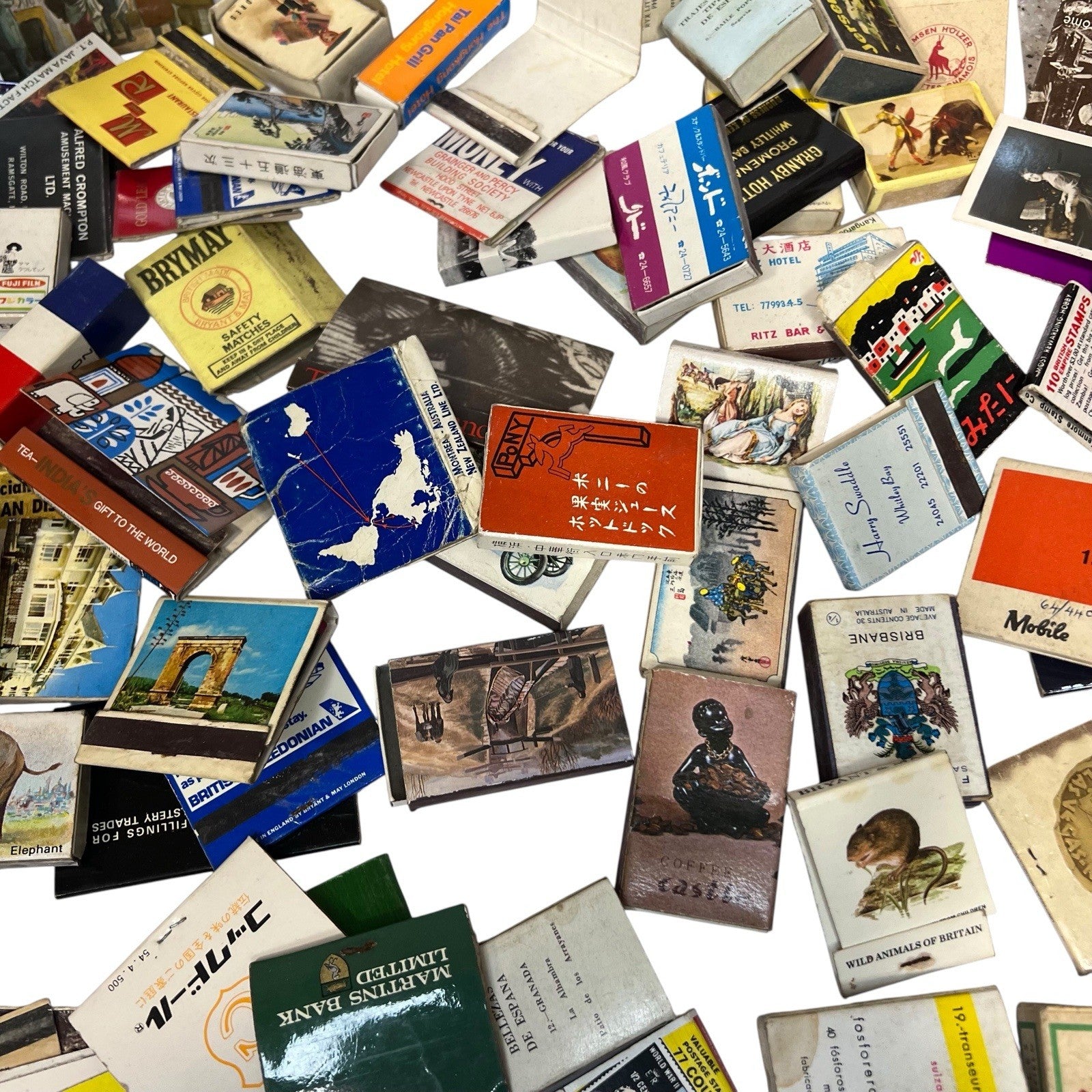 Vintage Matchbox Label Collection Job Lot Advertising Travel Hotels Wildlife