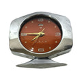 Vintage Shanghai China Alarm Clock Orange Dial Space Age Retro Wind Up Clock