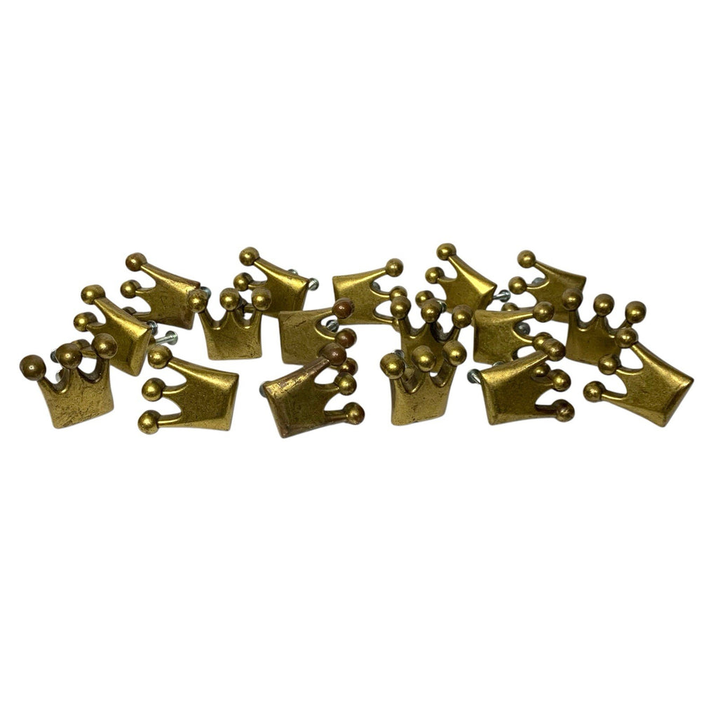 Set of 17 Crown Knobs Heavy Metal Ornate Drawer Handles Cupboard Cabinet Pulls