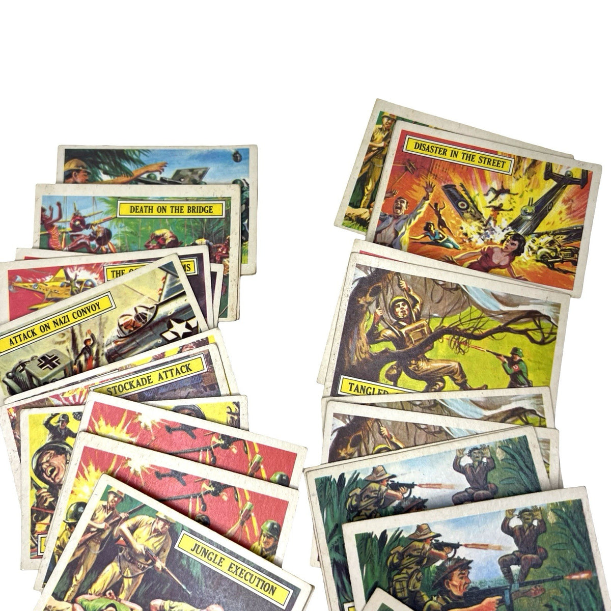 1965 A&BC Battle WWII Trading Cards 30 Card Lot 17 Different UK Gum - detail view