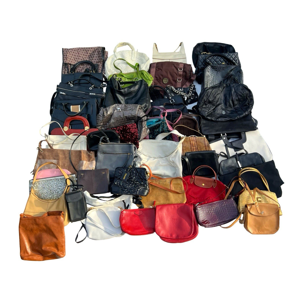 48 Ladies Handbags Job Lot Vintage Modern Mixed Bags Resale Wholesale Bundle