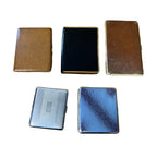 Vintage Cigarette Case Job Lot 5x Metal Enamel Leather Effect Cases