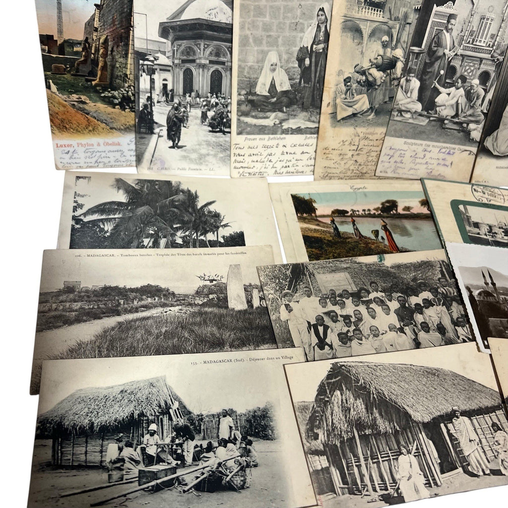 Antique Postcard Lot Egypt Jerusalem Bethlehem Madagascar Ethnographic Orient
