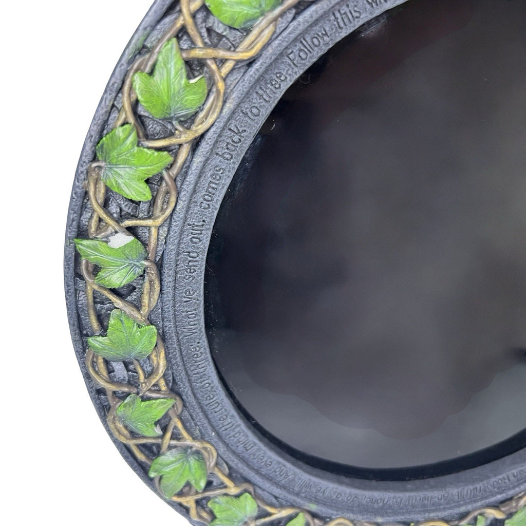 Nemesis Now Gothic Ivy Vine Round Mirror Pagan Wiccan Wall Tabletop Decor - detail view