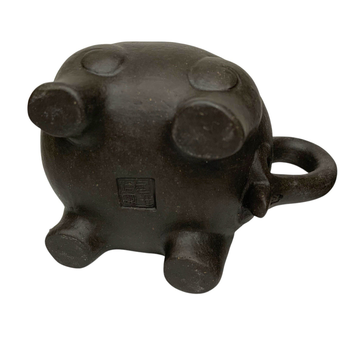 Vintage Yixing Zisha Fang Yuan Heini Foo Dog Teapot Square Circle Boxed