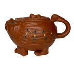 Vintage Yixing Zisha Pig Teapot Factory 1 Square Circle Purple Clay Boxed