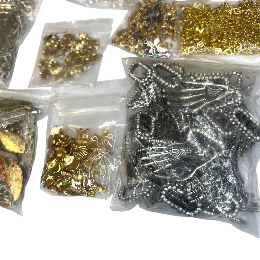 Bundles of Jewellery Making Pendants & Charms - Unused Hearts Leaves Star Signs