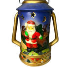 Vintage Ceramic Tea Light Candle Lantern Christmas Scene, Great Condition, 1990s